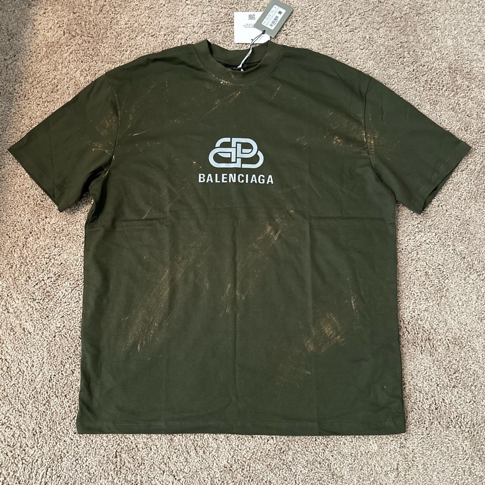 Balenciaga Dark Green Logo T-Shirt 3M